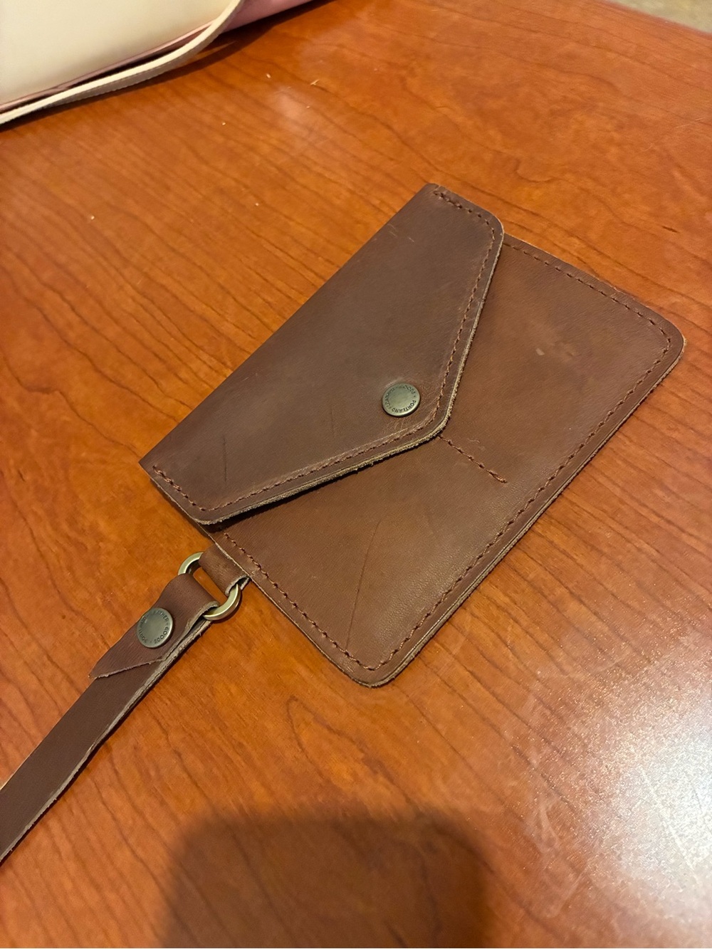 Portland Leather Brown Leather Card & Key Lanyard Holder